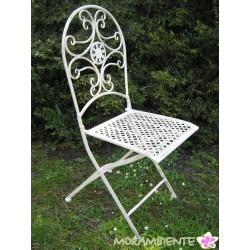 Tisch und Stühle "Blume", weiß-shabby