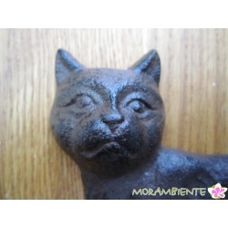 Katze mit Glocke aus Gusseisen