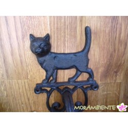 Katze mit Glocke aus Gusseisen