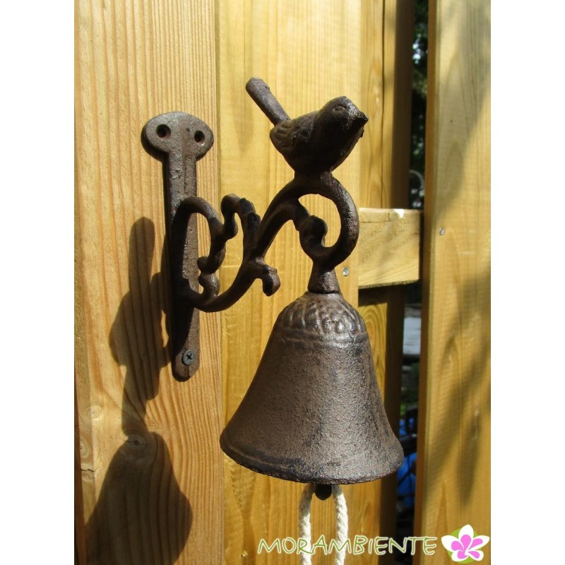 Glocke  mit Vogel aus Gusseisen