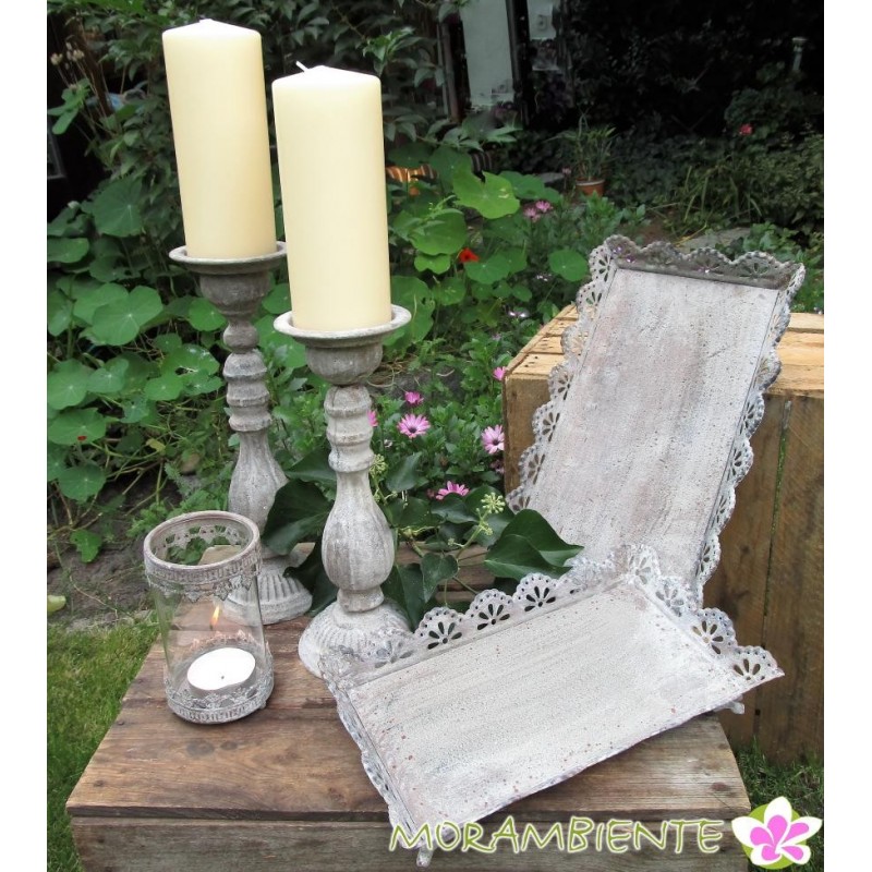Tablett aus Metall im Antik-Stil