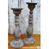 Kerzen-Leuchter in zwei Größen aus Metall im Antik-Stil