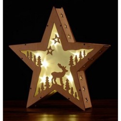 Holzstern mit LED-Beleuchtung