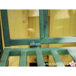 Gartenbank "Blume" aus Metall in Grün-Antik