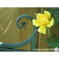 Gartenbank "Blume" aus Metall in Grün-Antik