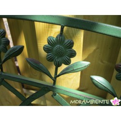 Gartenbank "Blume" aus Metall in Grün-Antik