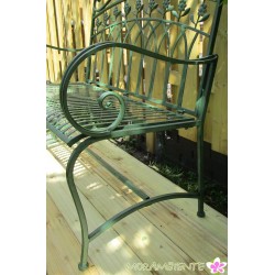 Gartenbank "Blume" aus Metall in Grün-Antik