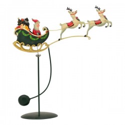 Pendelfigur "Weihnachtsmann im fliegenden Schlitten"