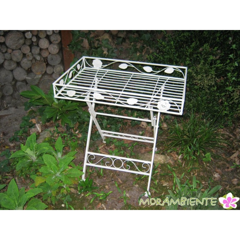 Rechteckiger Klapp-Tisch "Rose" im Antik-Look