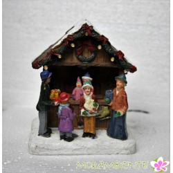 Beleuchteter Weihnachtsmarkt-Stand