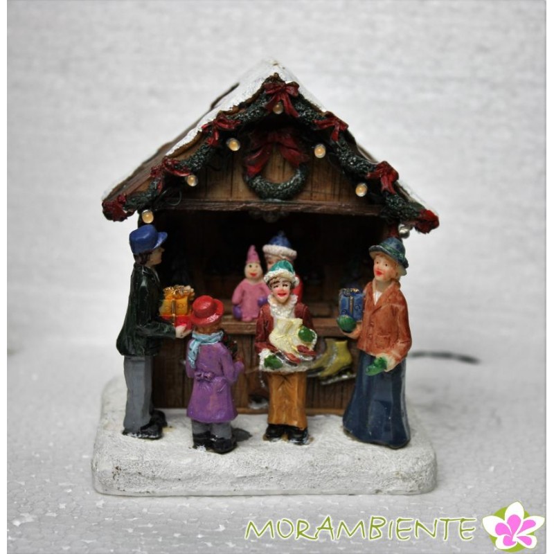 Beleuchteter Weihnachtsmarkt-Stand
