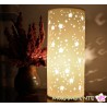 Tischlampe "Sterne" aus matt weißem Porzellan
