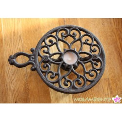 Stövchen mit Griff aus schwerem Gusseisen