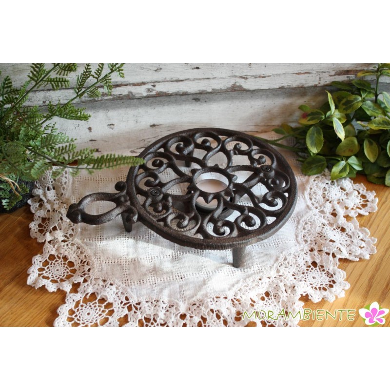 Stövchen mit Griff aus schwerem Gusseisen