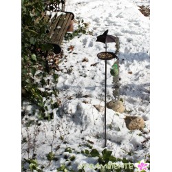 Gartenstecker Vogeltränke/Futterplatz "Schirm"