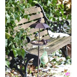 Gartenstecker Vogeltränke/Futterplatz "Schirm"