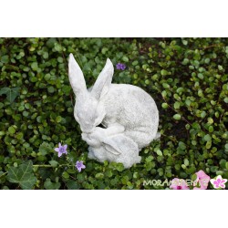 wetterfeste Figur "Hase mit Kind"