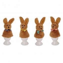 4er Set Eierwärmer aus Plüsch "Hase" oder "Hund"
