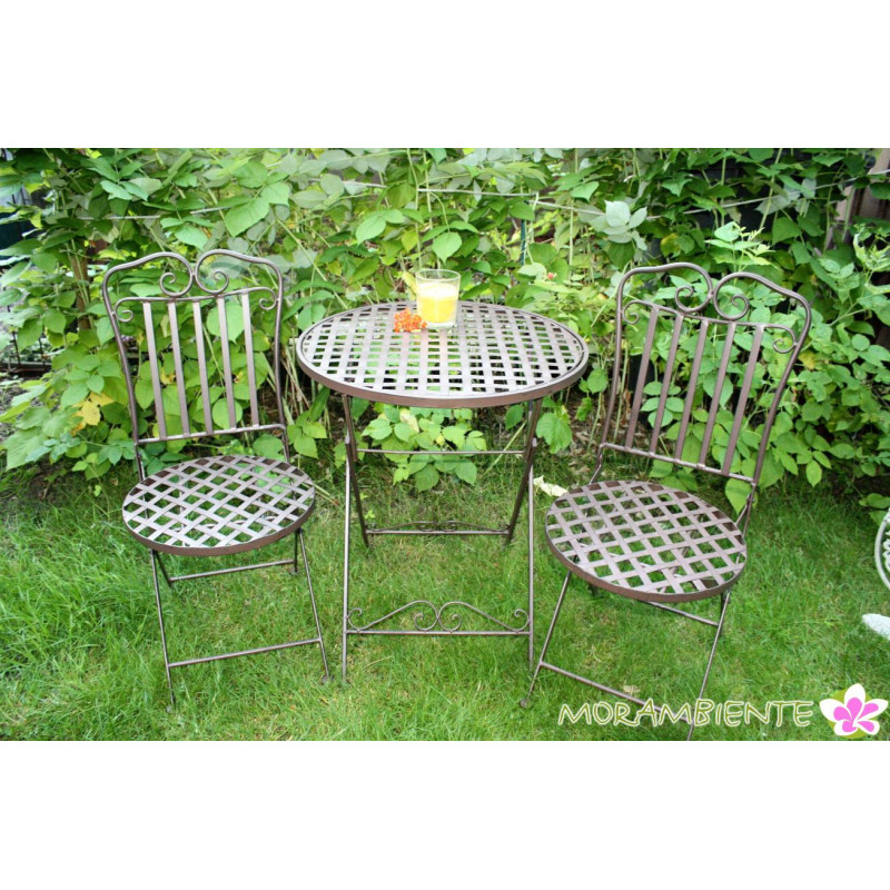 Bistrogarnitur "Neapel" Tisch und Stühle in dunkelbraun