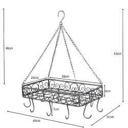 Hängetablett aus Metall in Grau