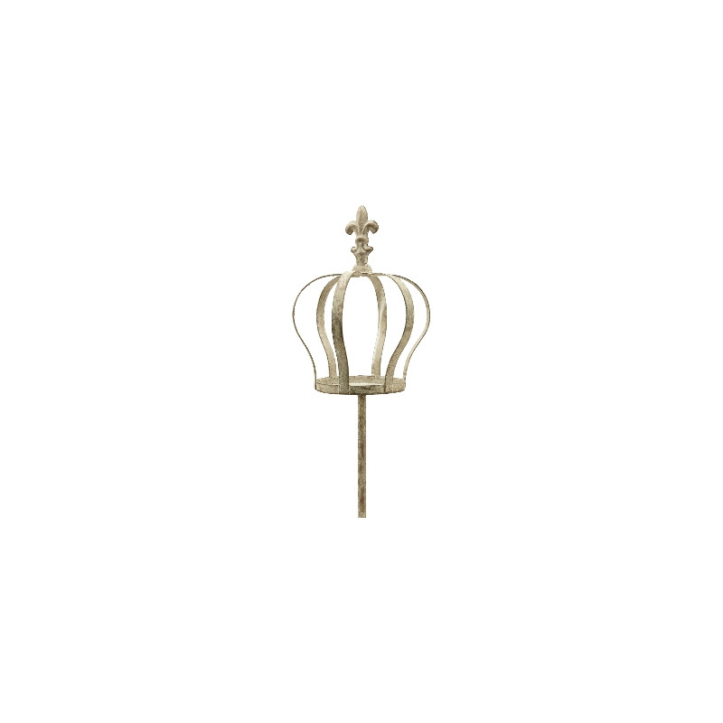 Gartenstecker "Krone" antik grau