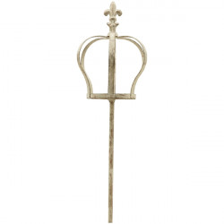 Gartenstecker "Krone" antik grau