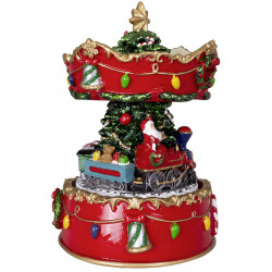 nostalgische Weihnachts-Spieluhr "Karussell mit Weihnachtsmann und Zug"