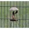 kleine Vogeltränke/-Futterhaus zum Hängen mit Schirmdach