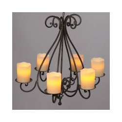 6-armiger, antik-grauer oder weißer Kronleuchter aus Metall