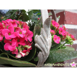 Blumen- Kerzenständer mit Krone im Antik-finish
