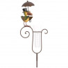 Gartenstecker "Rabe mit Schirm und Regenmesser"