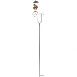 Gartenstecker "Rabe mit Schirm und Regenmesser"