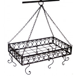 großes Hängetablett aus Metall in Braun
