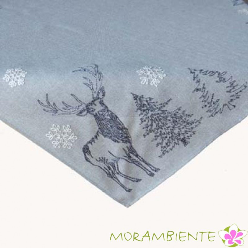 Tischdecke mit Stickerei "Hirsch"
