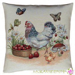 Gobelin-Kissenhülle "Huhn"