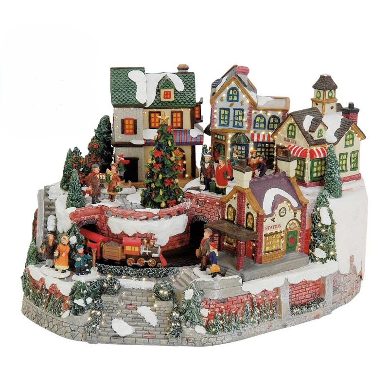 Weihnachtsdorf mit Zug